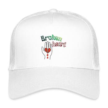 Hand with a broken heart - Kids’ Trucker Cap - white - Front