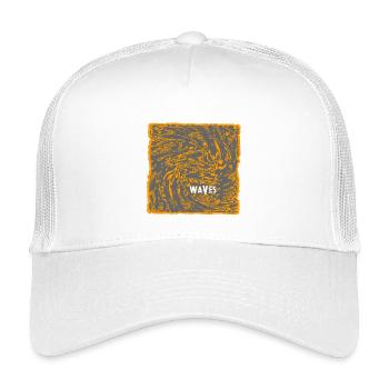 Art du motif de vague orange - Casquette trucker enfant - blanc - Devant