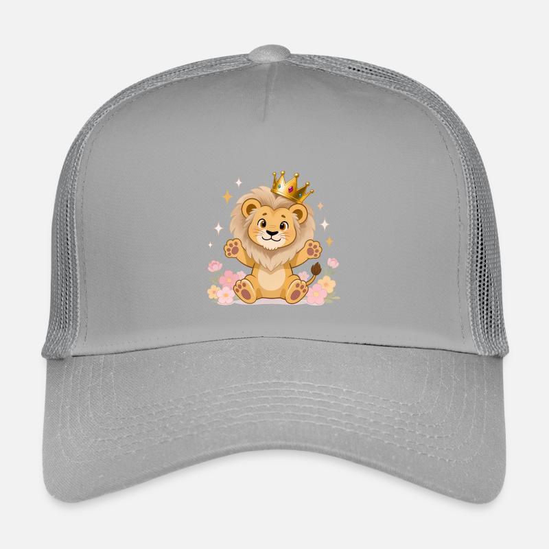 🦁 Löwe mit Krone und Blumen Kinder Trucker-Cap
