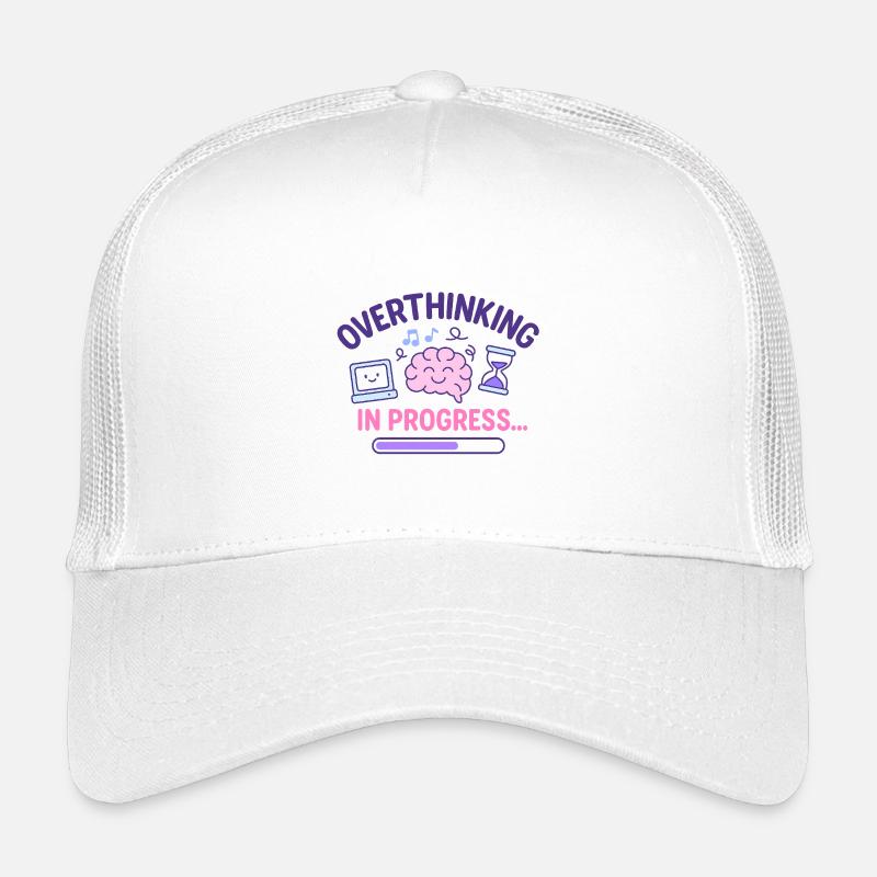 Overthinking in Progress - Kids’ Trucker Cap - white