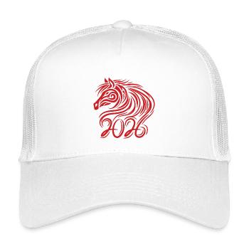 Chinesisches Neujahr des Pferdes 2026 - Kinder Trucker-Cap - Weiß - Vorne