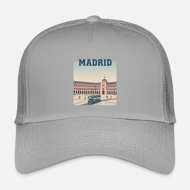 Madrid Plaza Retro Bus Scene Kids’ Trucker Cap