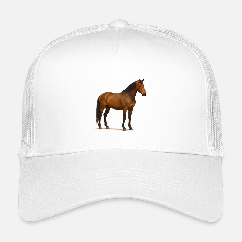 Reddish Brown Stallion in Sun Shimmer - Kids’ Trucker Cap - white