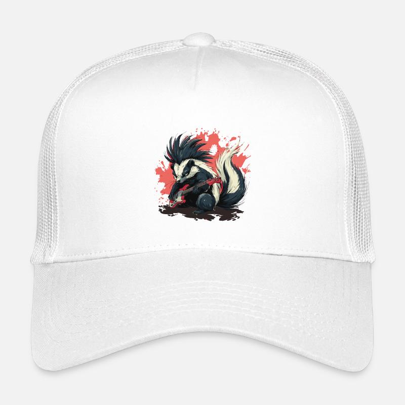 Punk Skunk with Bass Guitar Kids’ Trucker Cap