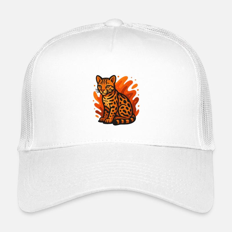 Flaming Ocelot Kids’ Trucker Cap