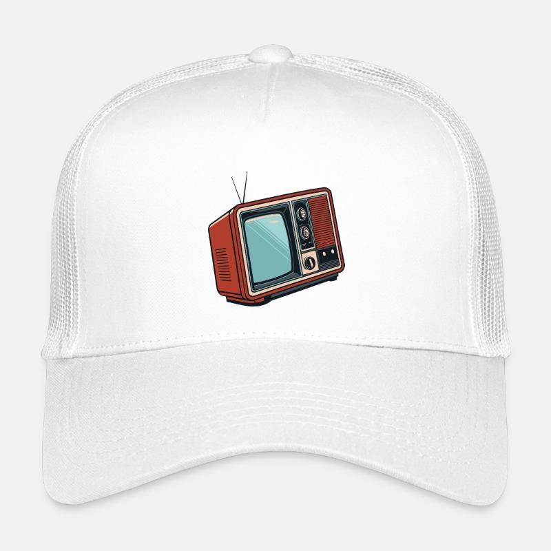 Retro Illustrierte Pop-Art-Fernsehen - Kinder Trucker-Cap - Weiß