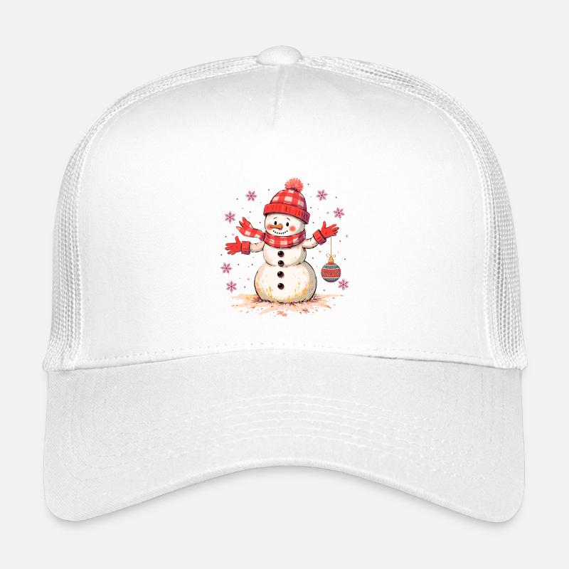 Weihnachtlicher Schneemann mit Mütze und Schal Kinder Trucker-Cap