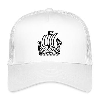 Wikingerschiff - Kinder Trucker-Cap - Weiß - Vorne