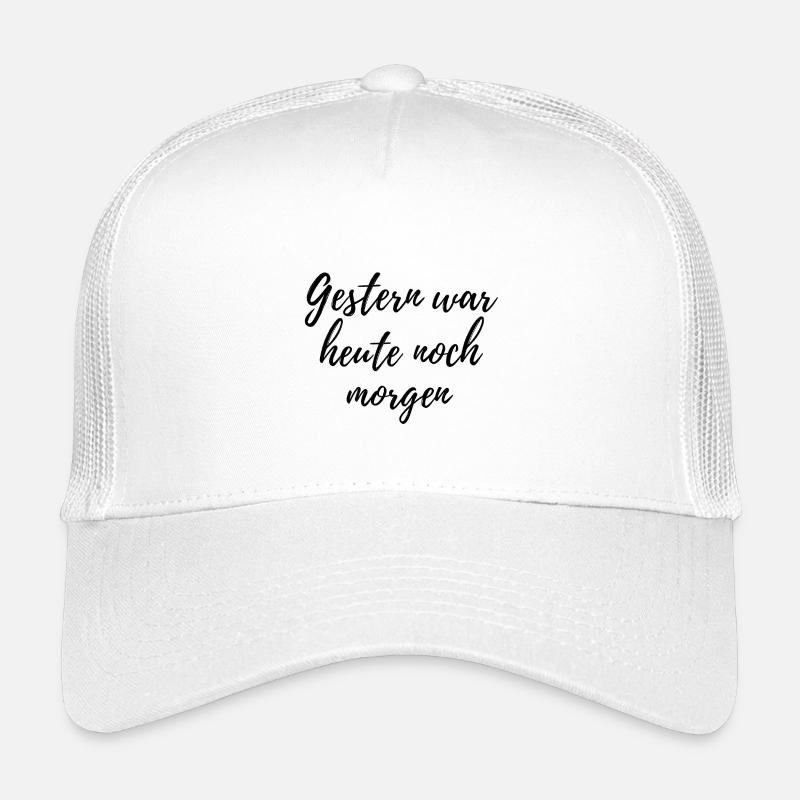 Gestern war heute noch morgen – Kalligraphie Spruc - Kinder Trucker-Cap - Weiß