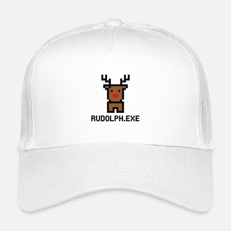 Rudolph.exe Pixel Rentier - Kinder Trucker-Cap - Weiß