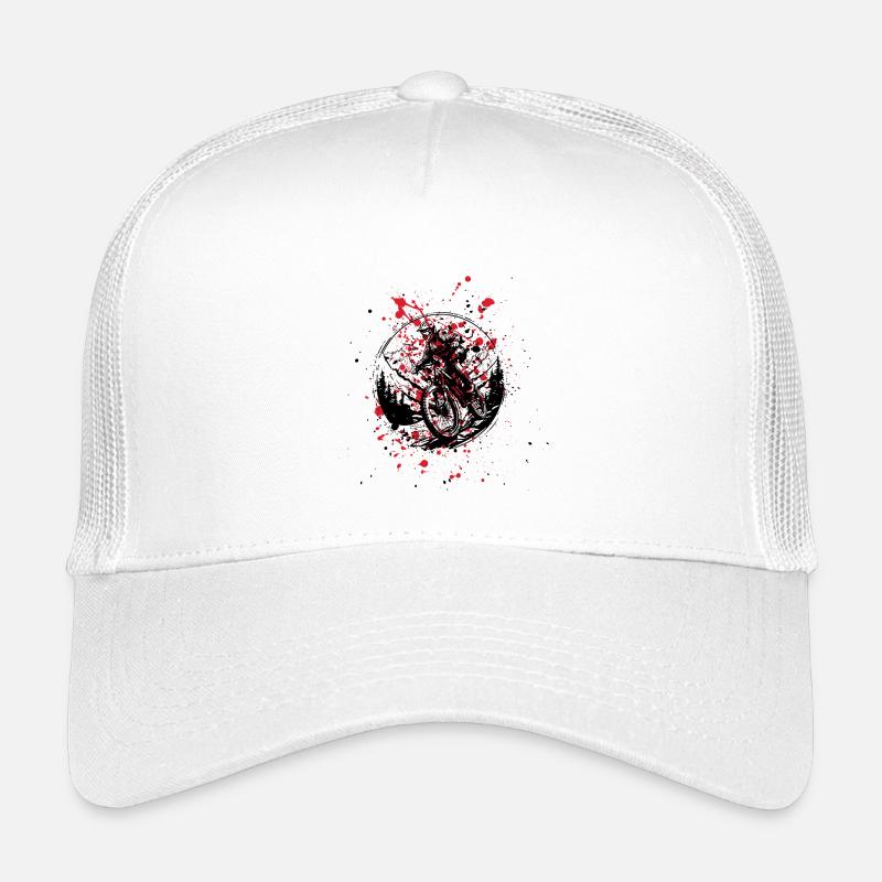 VTT sur tâches rouges et noires  Casquette trucker enfant
