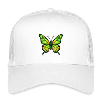 Leuchtender Grün Gelb Schmetterling - Kinder Trucker-Cap - Weiß - Vorne