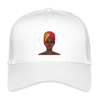 Art audacieux de femme africaine avec un bandeau coloré vibrant - Casquette trucker enfant - blanc - Devant