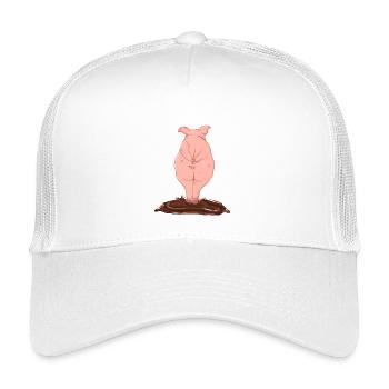 Pinkes Schwein von Hinten - Kinder Trucker-Cap - Weiß - Vorne