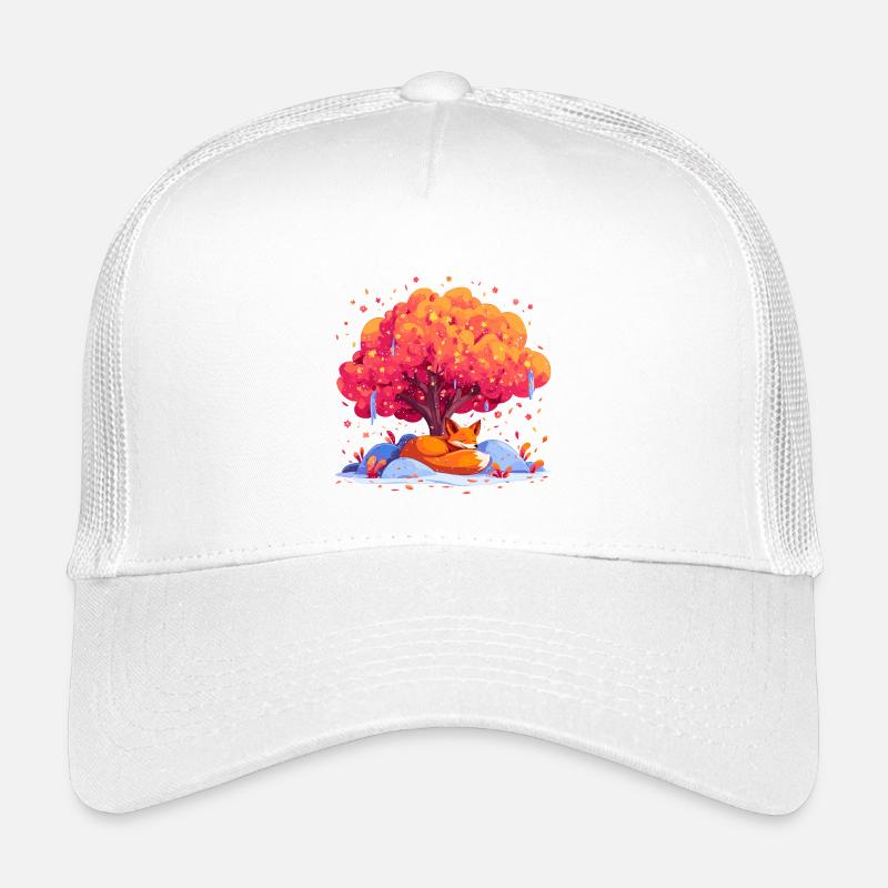 Fox under autumn tree Kids’ Trucker Cap