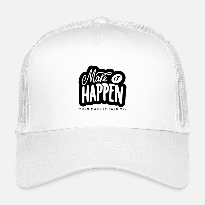 Make It Happen Typo Motivationsspruch - Kinder Trucker-Cap - Weiß