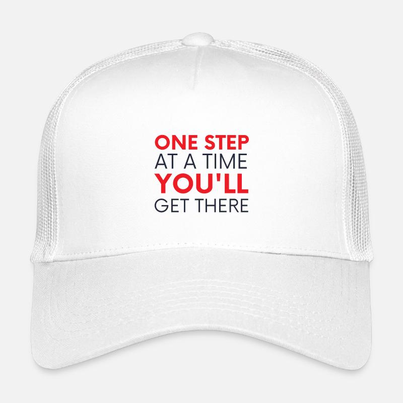 One Step At A Time You'll Get There - Kinder Trucker-Cap - Weiß