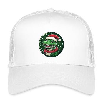 Alligator with Santa Hat - Kids’ Trucker Cap - white - Front