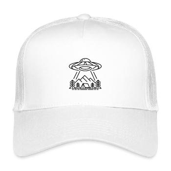 OVNI au campement - Logo extraterrestre cool - Casquette trucker enfant - blanc - Devant
