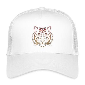 Metallischer Tiger Chrom rotorange - Kinder Trucker-Cap - Weiß - Vorne