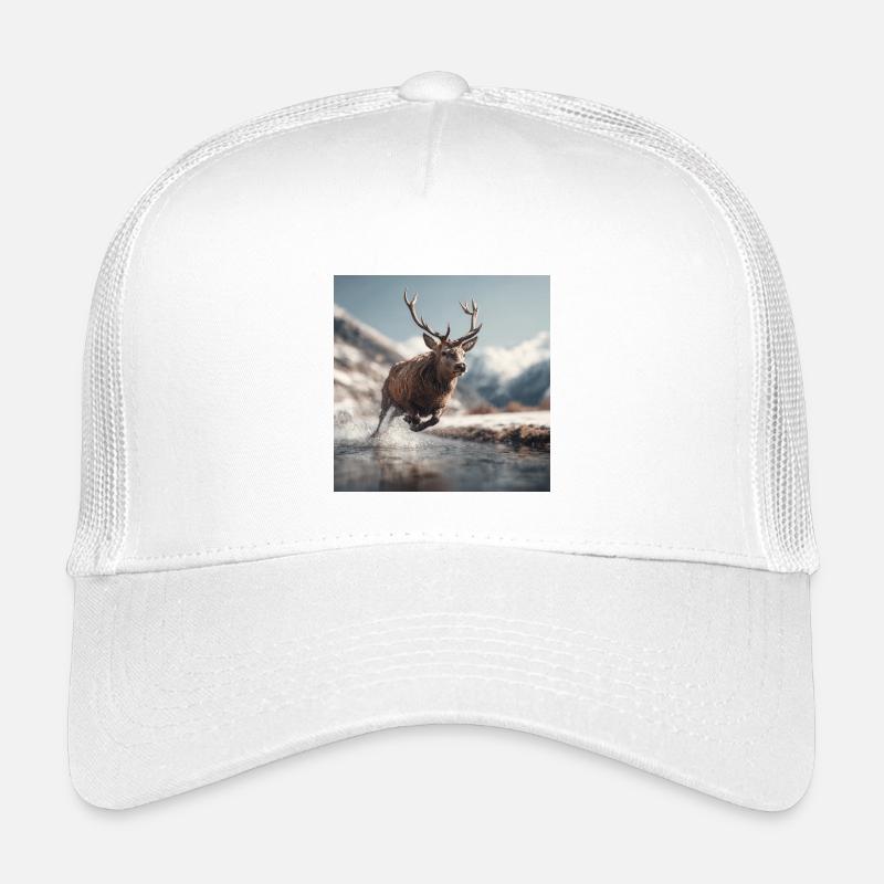 Springender Hirsch in den Alpen Kinder Trucker-Cap