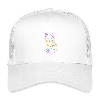 Neonfuchs-Umriss - Kinder Trucker-Cap - Weiß - Vorne