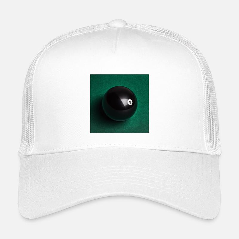 Schwarzer 8-Ball auf Filz - Kinder Trucker-Cap - Weiß