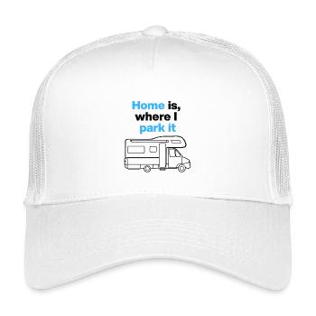 Home is where I park it. Campervan und Roadtripper - Kinder Trucker-Cap - Weiß - Vorne