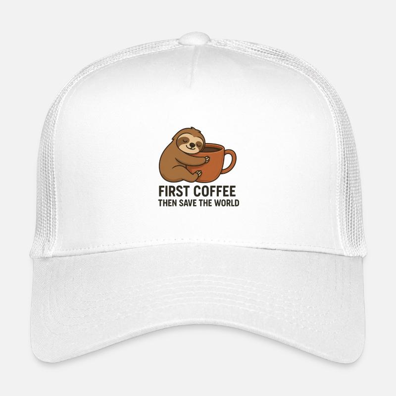 Sloth Coffee Morning: Save the World Kids’ Trucker Cap