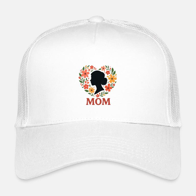 Silhouette de la Mère en couronne florale - Casquette trucker enfant - blanc