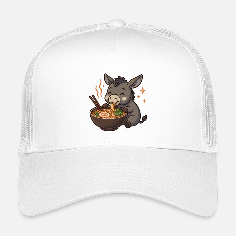 Esel mit Nudeln Ramen kawaii Esel - Kinder Trucker-Cap - Weiß