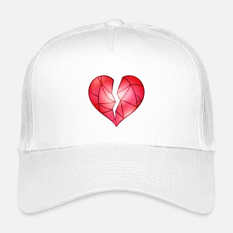 Gebrochenes Rotes Herz - Kinder Trucker-Cap - Weiß