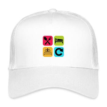 Mange Sommeil Trampoline Répéter Saut de citation drôle - Casquette trucker enfant - blanc - Devant
