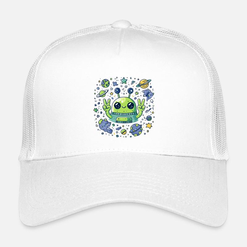Galactic Alien Peace Sign Kids’ Trucker Cap