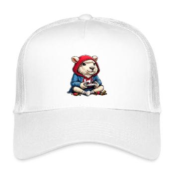 Charme à capuche mouton gamer - Casquette trucker enfant - blanc - Devant