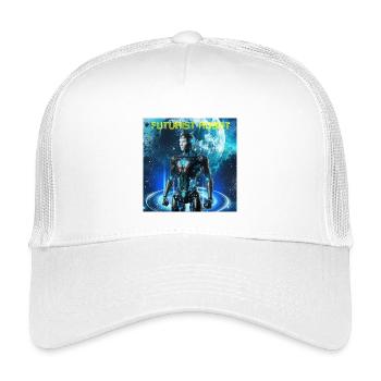 Futuristic robot in the neon cosmos - Kids’ Trucker Cap - white - Front