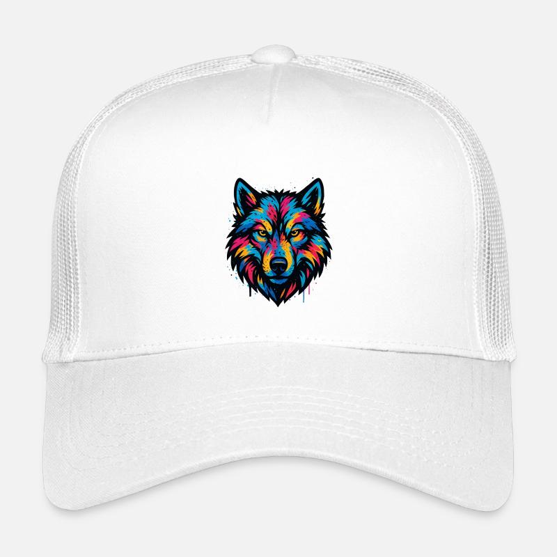 Art de tête de loup néon Casquette trucker enfant