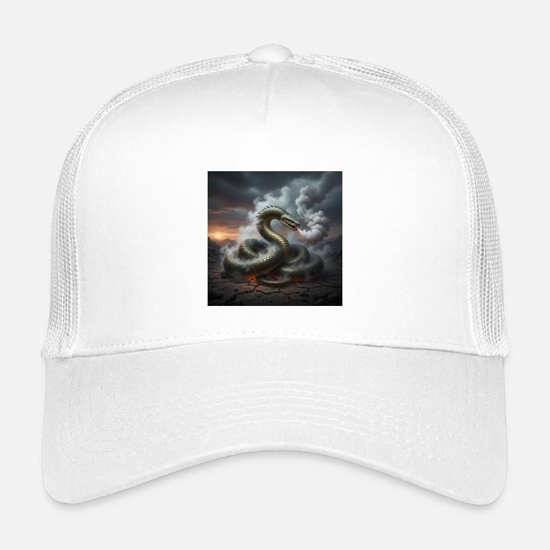 Schlange im Lavafeld - Kinder Trucker-Cap - Weiß