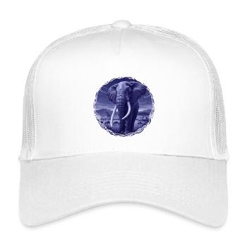 Nächtlicher Elefant in der Savanne - Kinder Trucker-Cap - Weiß - Vorne