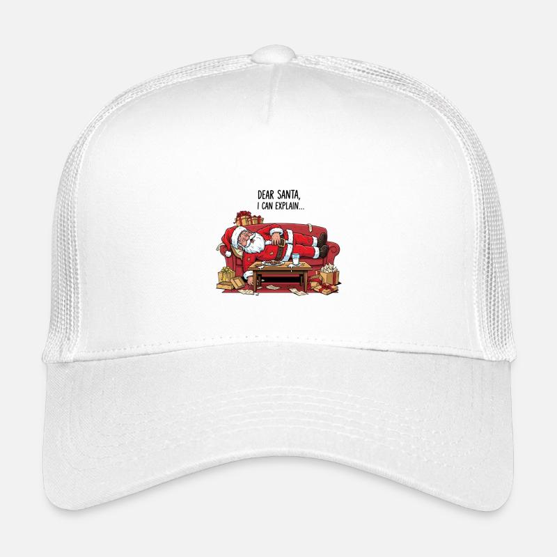 Weihnachtsmann schläft auf gemütlicher Couch - Kinder Trucker-Cap - Weiß