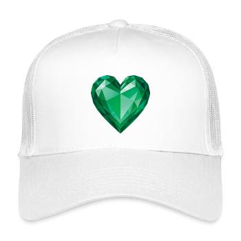 EMERALD HEART – Frieden & Liebe - Kinder Trucker-Cap - Weiß - Vorne