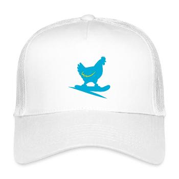 Lustige Winter Hühner Snowboarding - Kinder Trucker-Cap - Weiß - Vorne