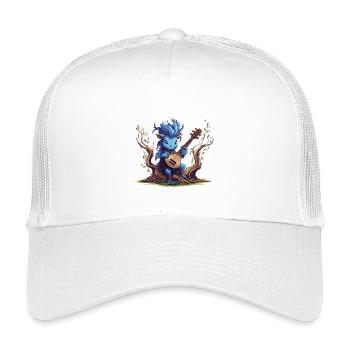 Lutin bleu avec luth dans la forêt - Casquette trucker enfant - blanc - Devant