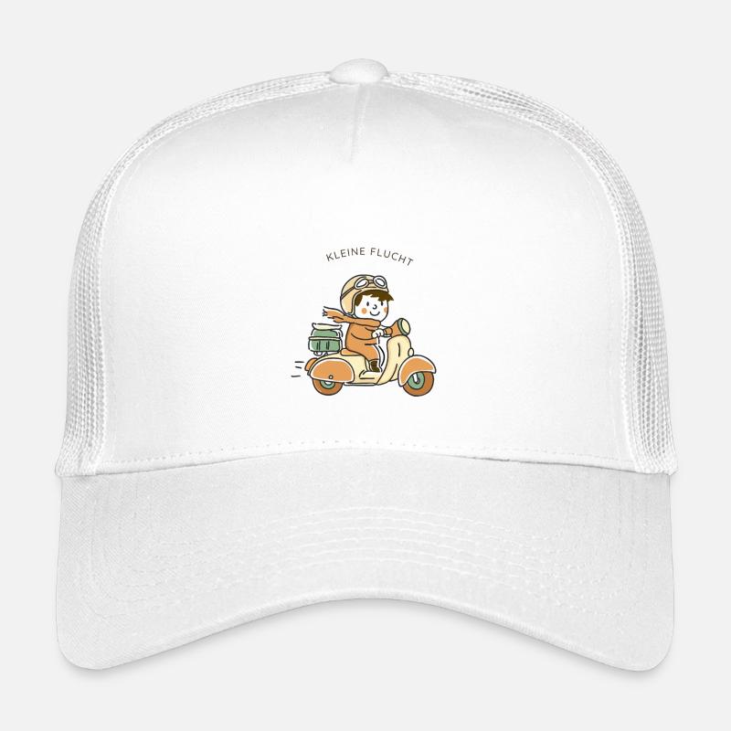 Kleine Flucht – Roller Illustration Kinder Trucker-Cap