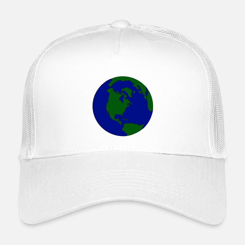 Globule minimal : Terre en bleu-vert - Casquette trucker enfant - blanc