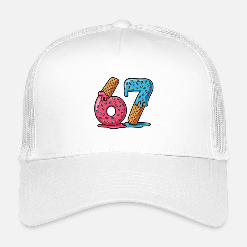 Six Seven Funny Kids Meme - Kinder Trucker-Cap - Weiß