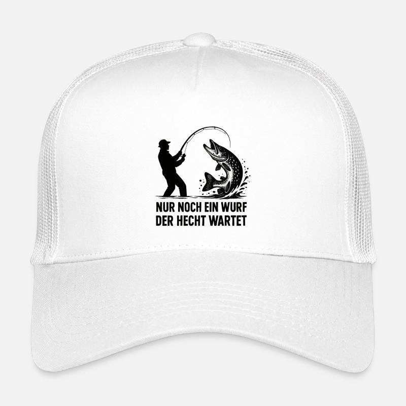 Hecht Wartet Ein Wurf Angeln Angler Geschenk Kinder Trucker-Cap
