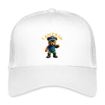 Mascotte de l’ours dansant - Casquette trucker enfant - blanc - Devant