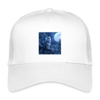 Schnee-Eule Vollmondnacht Magische Winternacht - Kinder Trucker-Cap - Weiß - Vorne