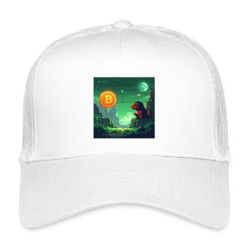 Odyssée Bitcoin dans l’espace - Casquette trucker enfant - blanc - Devant